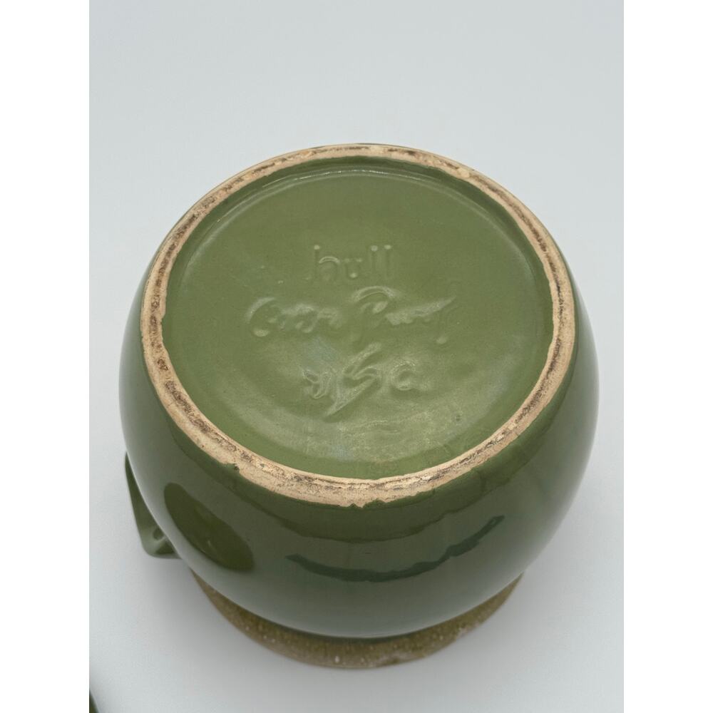 VTG Hull Pottery Avocado Green Drip Glaze Bean Pot Crock w/Lid Oven Proof USA - Picture 9 of 13